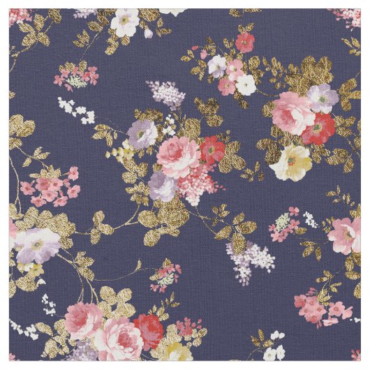 Roze goudboho floral stof (Close Up)