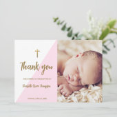 Roze goudbruin, aangepast babymeisje kaart (Staand voorkant)