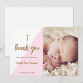 Roze goudbruin, aangepast babymeisje kaart (Voorkant / Achterkant)