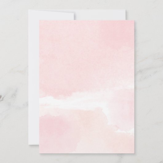 Roze goudbruine baby shower kaart (Achterkant)