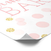 Roze goudConfetti Baby shower Mimosa Bar Poster (Hoek)