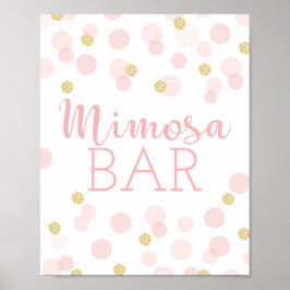 Roze goudConfetti Baby shower Mimosa Bar Poster