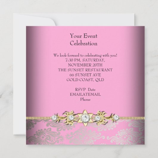 Roze goudcrème in reliëf kaart (Achterkant)