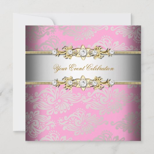 Roze goudcrème in reliëf kaart (Voorkant)