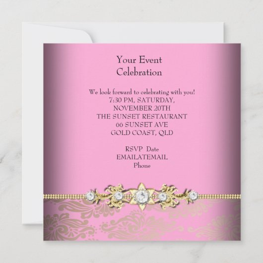 Roze goudcrème in reliëf kaart (Achterkant)