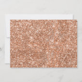 Roze Gouden 18e Verjaardagsuitnodiging met Glitter Kaart (Achterkant)