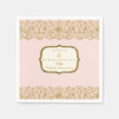 Roze gouden 50ste bruiloft Jubileum Servetten (Voorkant)