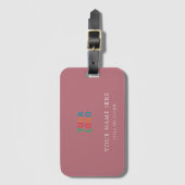 Roze Gouden Aangepaste Naam & Logo Bagagelabel (Voorkant (verticaal))