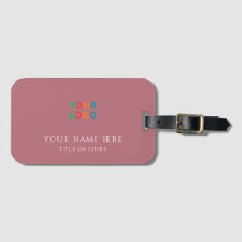Roze Gouden Aangepaste Naam & Logo Bagagelabel