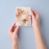 Roze Gouden Aardtint Waterverf Bruiloft Flyer (Hand)