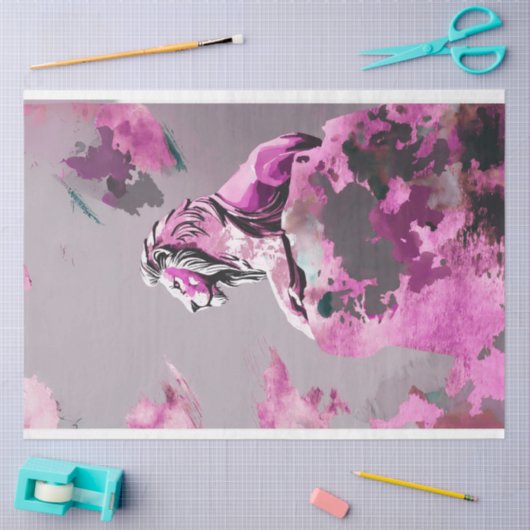 Roze Gouden Abstract Leeuw Decoupage Tissuepapier (Craft)