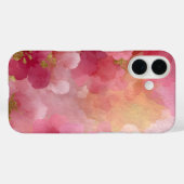 Roze & Gouden Abstract Waterverf Case-Mate iPhone Case (Achterkant (horizontaal))