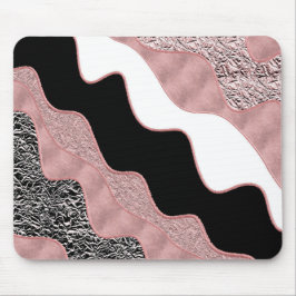 Roze Gouden Abstracte Golf Moderne Gouden Glam Tre Muismat