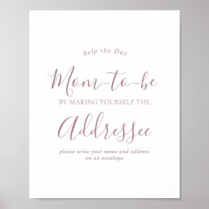 Roze Gouden Adres op een Envelop Babyshower Bord Poster