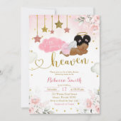 Roze Gouden Afro Afrikaans Baby Angel Baby shower Kaart (Voorkant)