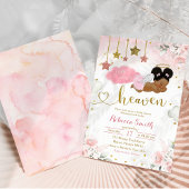 Roze Gouden Afro Afrikaans Baby Angel Baby shower Kaart