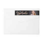 Roze Gouden Afstudeerfoto Retouradres (Achterkant)