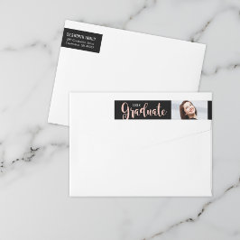 Roze Gouden Afstudeerfoto Retouradres