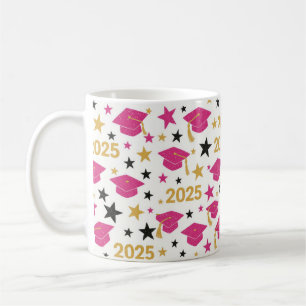 Roze gouden Afstuderen patroon Koffiemok