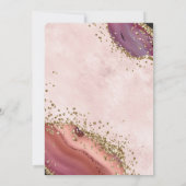 Roze Gouden Agaat Bruiloft Kaart (Achterkant)