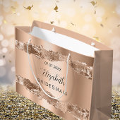 Roze gouden agaat geode bruidsmeisje groot cadeauzakje