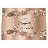 Roze gouden agaat geode bruidsmeisje groot cadeauzakje