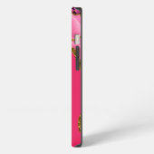 Roze & Gouden Agaat Geode Monogram iPhone Hoesje (Linkerkant)