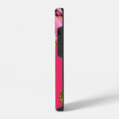 Roze & Gouden Agaat Geode Monogram iPhone Hoesje (Linkerkant)