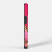 Roze & Gouden Agaat Geode Monogram iPhone Hoesje (Rechterkant)