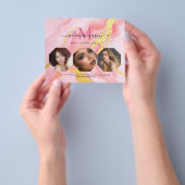 Roze Gouden Agaat Make-up Artist Foto Waterverf Flyer (Hand)