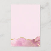 Roze & Gouden Agaat Wedding Details Kaart (Achterkant)