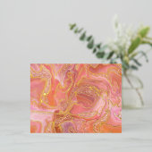 Roze gouden alcoholinkt Abstracte kunst Folie Feestdagen Briefkaart (Staand Voorkant)