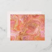 Roze gouden alcoholinkt Abstracte kunst Folie Feestdagen Briefkaart (Voorkant / Achterkant)