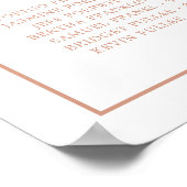Roze Gouden Alfabetische Trouwstoelenkaart Poster (Hoek)