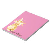 Roze Gouden Ananas Confetti Notitieblok (Linkerzijde)