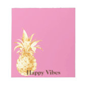 Roze Gouden Ananas Confetti Notitieblok (Voorkant)