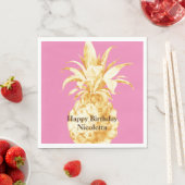 Roze Gouden Ananas Confetti Servet (Insitu)