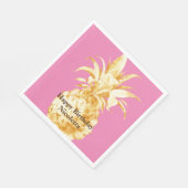 Roze Gouden Ananas Confetti Servet (Hoek)