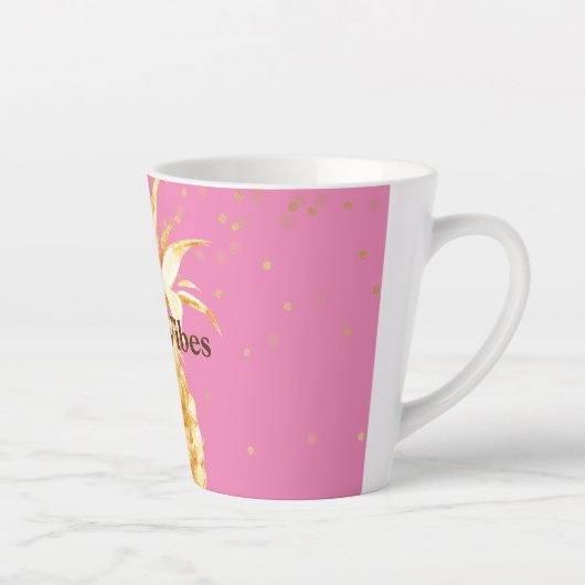 Roze Gouden Ananas Latte Mok (Rechts)