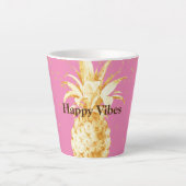 Roze Gouden Ananas Latte Mok (Voorkant)