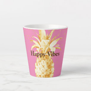 Roze Gouden Ananas Latte Mok
