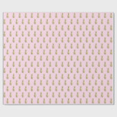 Roze Gouden Ananas Patroon Schattigee Trendy  Cadeaupapier (Vlak)
