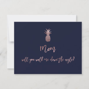 Roze Gouden Ananassen mama, wil je met me naar het Save The Date