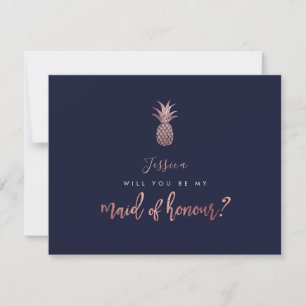 Roze Gouden Ananassen Wil je mijn Bruidsmeisje zij Save The Date