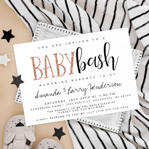 Roze Gouden Baby Bash, Koppels Baby Shower Kaart