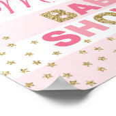 roze gouden baby shower decor welkomstteken maanst poster (Hoek)