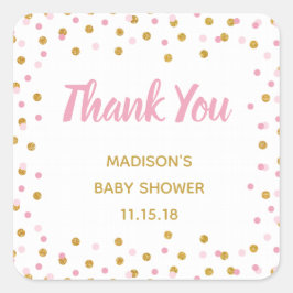 Roze gouden Baby shower Favor Tags Stickers