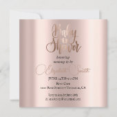 Roze gouden baby shower uitnodiging (Voorkant)