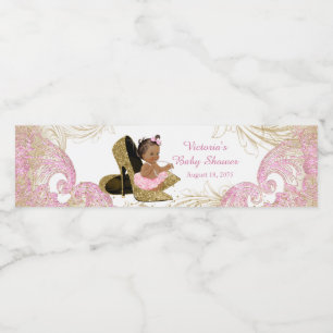 Roze Gouden Baby Shower Waterfles Labels Etiket