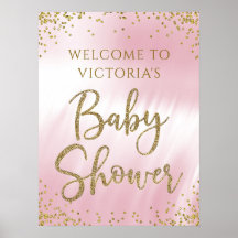 Roze Gouden Baby Shower Welkomstbord